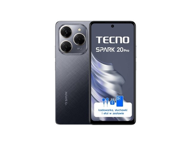Techno mobile spark 20 pro smartphone dual sim zwart - afbeelding 1 van  2