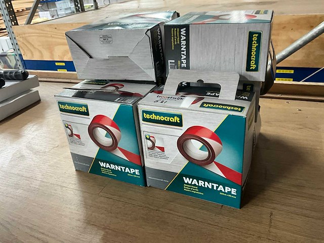 Technocraft 200 mtr rood/ wit afzetlint (8x) - afbeelding 1 van  2
