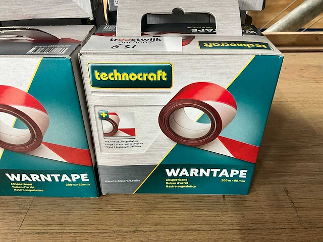 Technocraft 200 mtr rood/ wit afzetlint (8x) - afbeelding 2 van  2