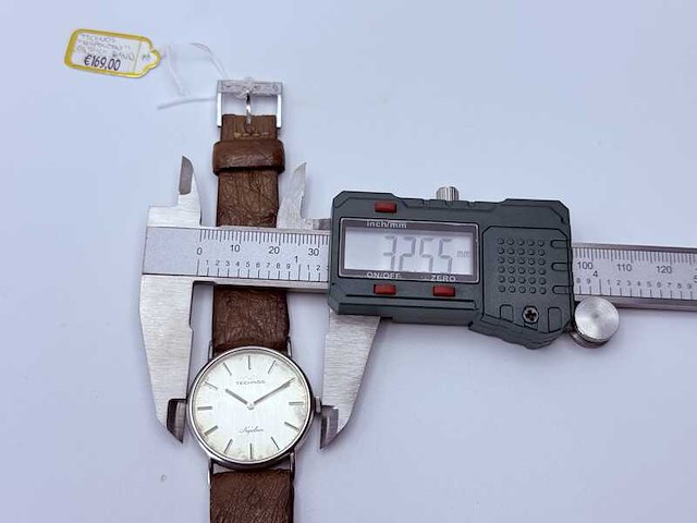 Technos napoleon mechanisch horloge met struisvogel lederen band - afbeelding 6 van  7