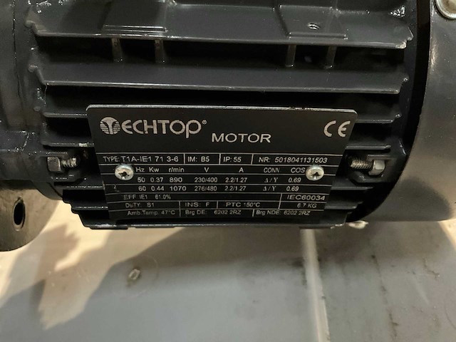 Techtop t1a-ie1 71 3-6 tandwielmotor met hydro-mec x60 versnellingsbak - afbeelding 6 van  7