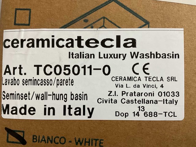 Tecla - tc05011-0 - zonder kraangat wastafel 81 x 47 x 12 cm - afbeelding 8 van  9