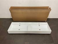 Tecla - wastafel met twee kraangaten 146 x 40 cm - afbeelding 1 van  3