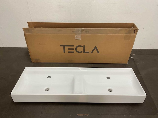 Tecla - zonder kraangat wastafel 141 x 46 cm - afbeelding 2 van  8