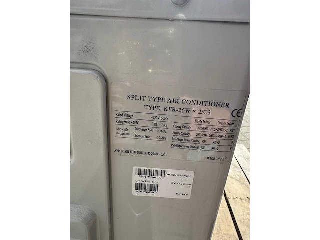Tecno ice - kfr-26w - airconditioning - buitenunit - afbeelding 3 van  4
