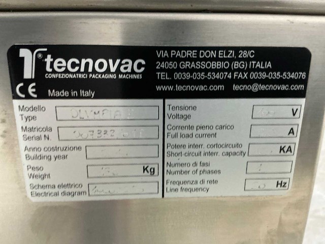 Tecnovac - olympia 3 - packaging machine - afbeelding 7 van  7