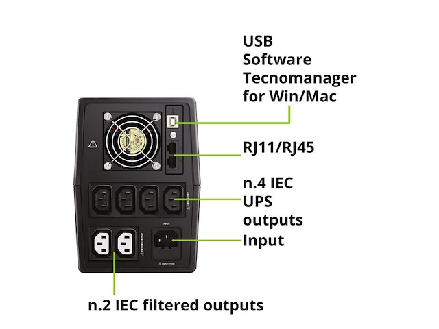 Tecnoware ups onge­onder­broken stroomvoorziening nero - afbeelding 2 van  3