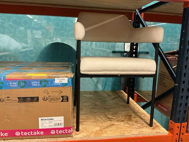 Tectake doe samtoptik eetkamerstoel (2x) - afbeelding 4 van  4