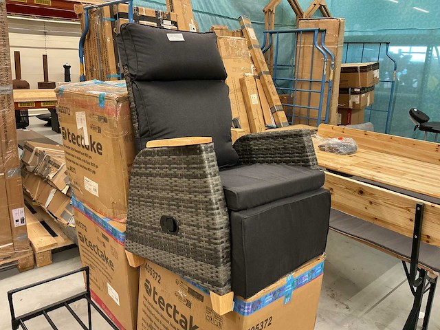 Tectake wicker pascara tuinstoel (4x) - afbeelding 2 van  2