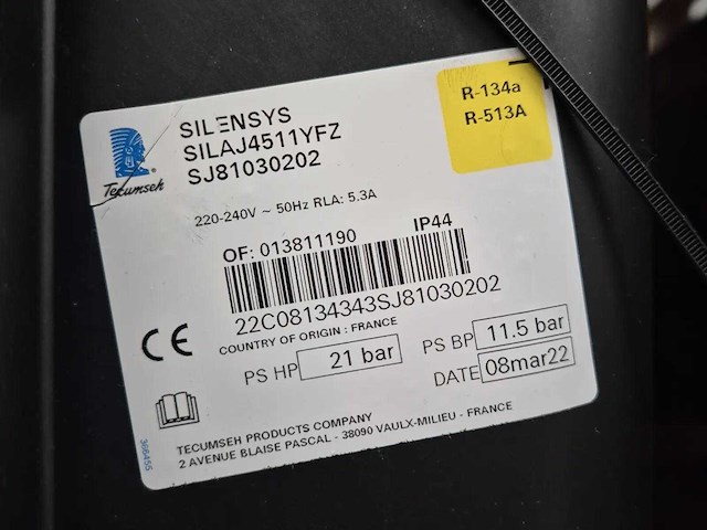 Tecumseh silensys - 2022 - silaj4511yfz - condensor - afbeelding 5 van  11