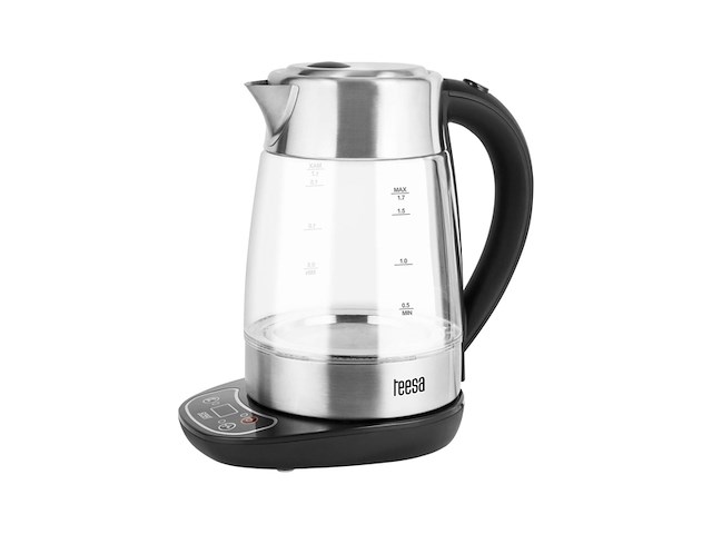 Teesa tsa1530 draadloze waterkoker met temperatuurregeling 17 liter roestvrijstaal glas - afbeelding 1 van  6