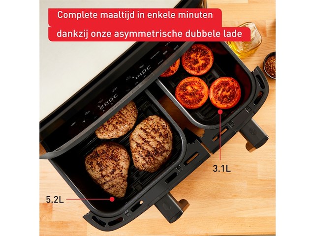 Tefal dual easy fry & grill ey905b heteluchtfriteuse - afbeelding 3 van  4
