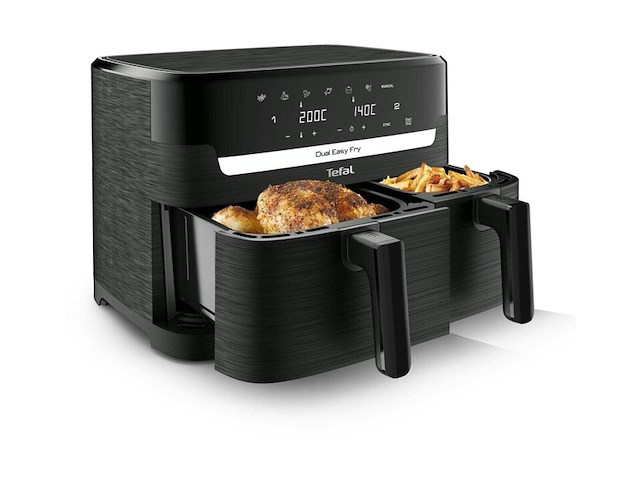 Tefal ey901n10 dual easy fry heteluchtfriteuse zwart - afbeelding 1 van  4
