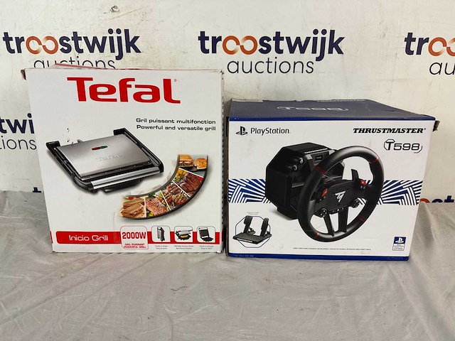 Tefal inicio gc241d contactgrill - geschikt voor panini's en meer + thrustmaster t598-p – racestuur en pedalen - afbeelding 1 van  4