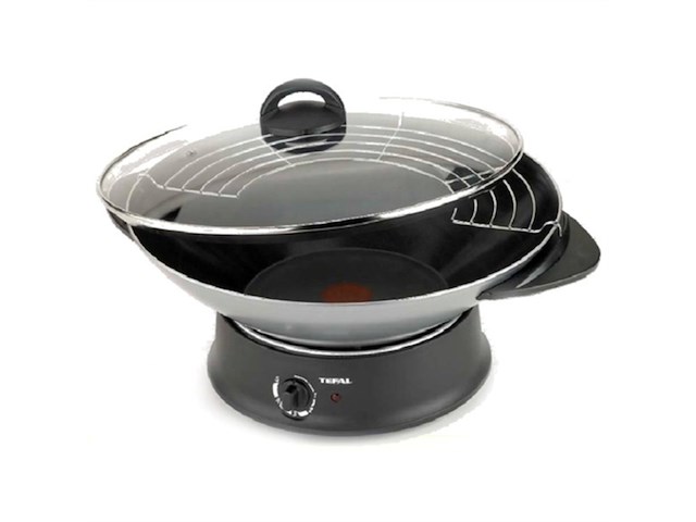 Tefal wo 3000 elektrische wok antiaanbaklaag geschikt voor roerbakken en stomen 1200w - afbeelding 1 van  4