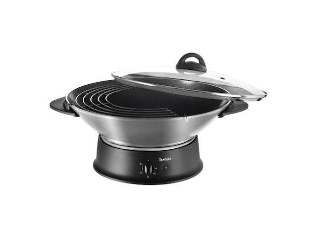 Tefal wo 3000 elektrische wok antiaanbaklaag geschikt voor roerbakken en stomen 1200w - afbeelding 2 van  4