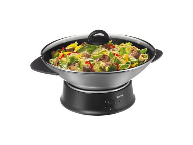 Tefal wo 3000 elektrische wok antiaanbaklaag geschikt voor roerbakken en stomen 1200w - afbeelding 3 van  4
