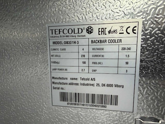 Tefcold - 3 deurs glasdeur koeling - afbeelding 3 van  4