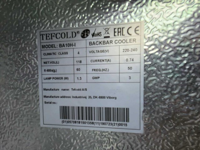 Tefcold - ba 10h-1 - glasdeurbarkoeling - afbeelding 5 van  5