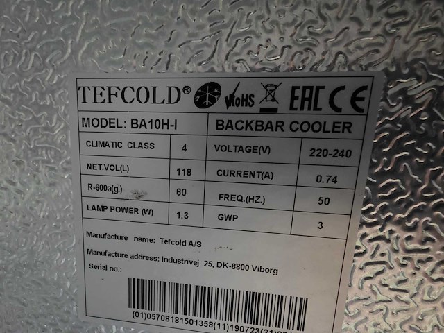 Tefcold - ba-10h-1 - glasdeurkoeling - afbeelding 5 van  5