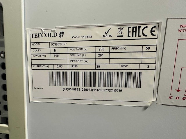 Tefcold - ic300sc-p - ijsconservator / vriezer - afbeelding 8 van  8