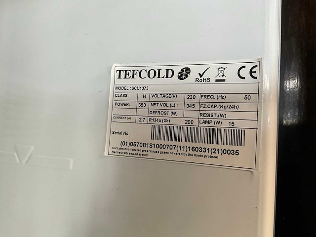Tefcold scu1375 defecte glasdeur koelkast - afbeelding 6 van  6