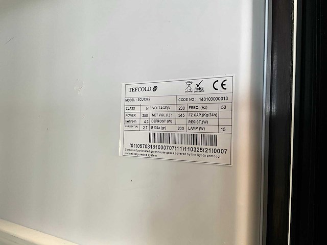 Tefcold scu1375 glasdeur koelkast - afbeelding 5 van  6