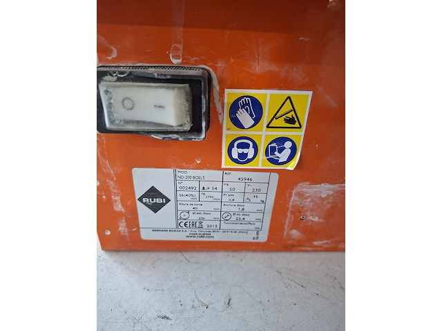 Tegelzaag - 400mm - 230v rubi, nd-200, bouwjaar 2019 - afbeelding 2 van  5