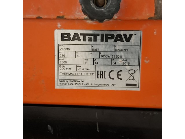 Tegelzaagmachine - 900mm - 230v battipav, vip 290, bouwjaar 2016 - afbeelding 3 van  11