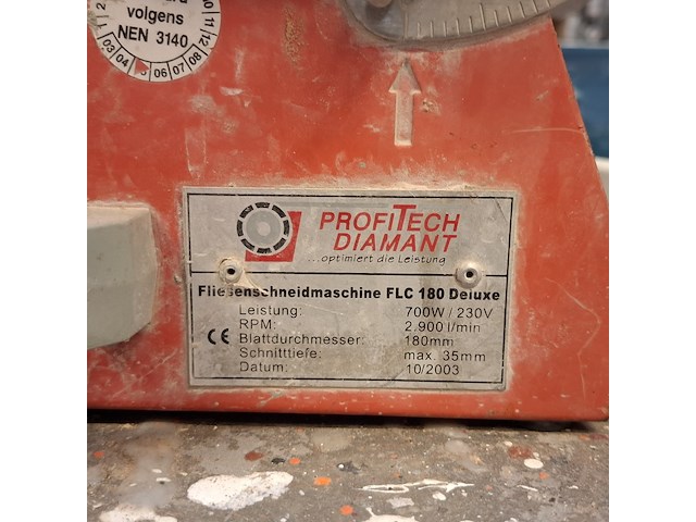 Tegelzaagmachine profitech, flc 180, bouwjaar 2003 - afbeelding 5 van  5