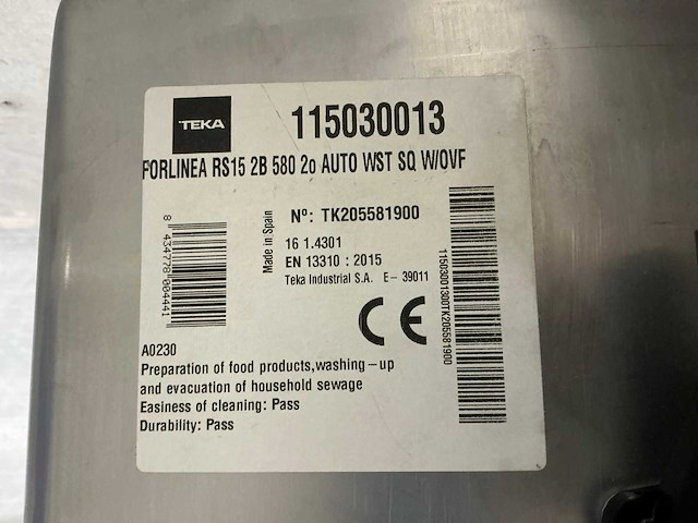 Teka brooklyn 50 m-xp 1b 1d spoelbak - afbeelding 10 van  11