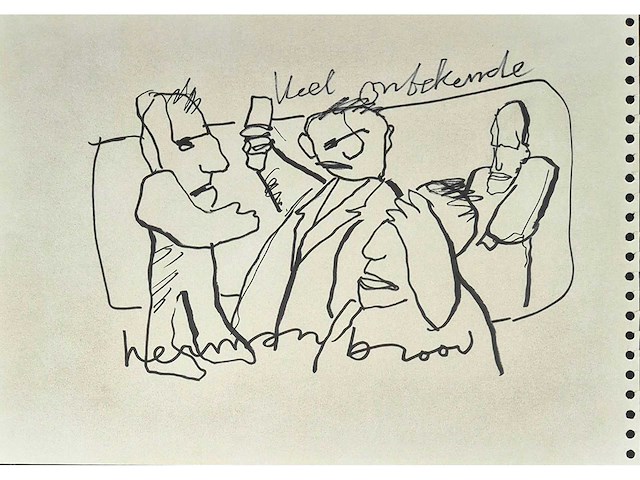 Tekening herman brood ‘wel onbekende’ - afbeelding 2 van  5