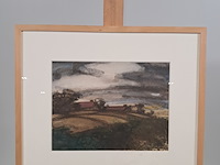 Tekening, h.g. wiersma, landschap, 1964 - afbeelding 1 van  6
