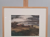 Tekening, h.g. wiersma, landschap, 1964 - afbeelding 2 van  6