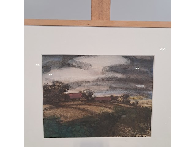 Tekening, h.g. wiersma, landschap, 1964 - afbeelding 3 van  6