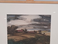 Tekening, h.g. wiersma, landschap, 1964 - afbeelding 3 van  6