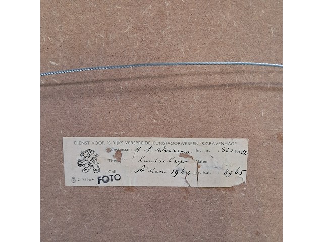 Tekening, h.g. wiersma, landschap, 1964 - afbeelding 6 van  6