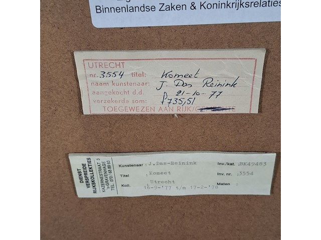 Tekening in lijst, jenny das, komeet, 1977 - afbeelding 8 van  8