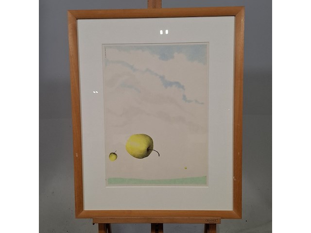 Tekening in lijst, w. c. zegwaard, appel - afbeelding 1 van  8