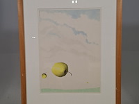 Tekening in lijst, w. c. zegwaard, appel - afbeelding 1 van  8