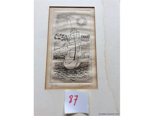 Tekening inkt a gastmans - afbeelding 1 van  3