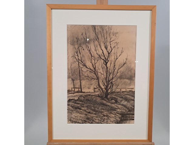 Tekening, johannes k. veerman, de boom, 1961 - afbeelding 1 van  9