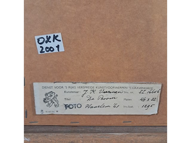 Tekening, johannes k. veerman, de boom, 1961 - afbeelding 9 van  9