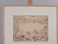 Tekening, t. beek, bloeiende oever, 1979 - afbeelding 2 van  7