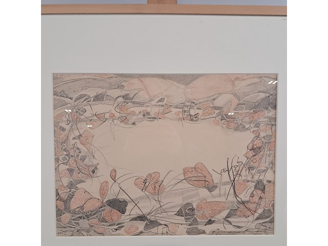 Tekening, t. beek, bloeiende oever, 1979 - afbeelding 3 van  7