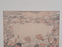 Tekening, t. beek, bloeiende oever, 1979 - afbeelding 3 van  7