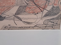 Tekening, t. beek, bloeiende oever, 1979 - afbeelding 4 van  7