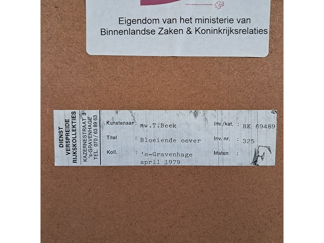 Tekening, t. beek, bloeiende oever, 1979 - afbeelding 7 van  7