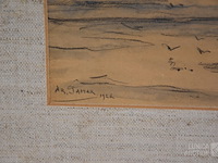 Tekening/aquarel ar. jamar (1870-1946) - afbeelding 3 van  5