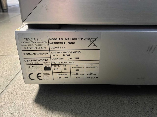Tekna mac 670 nfp koelvitrine - afbeelding 1 van  1